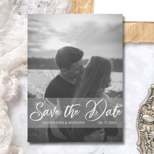 Modern Wedding Engagement SAVE THE DATE PHOTO Postcard