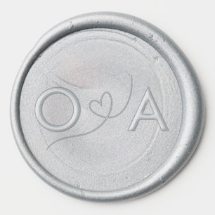 Modern Wedding Envelope Accessory   Silver Wax Seal Sticker