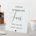 Modern Wedding fan for our number one fans Sign | Zazzle