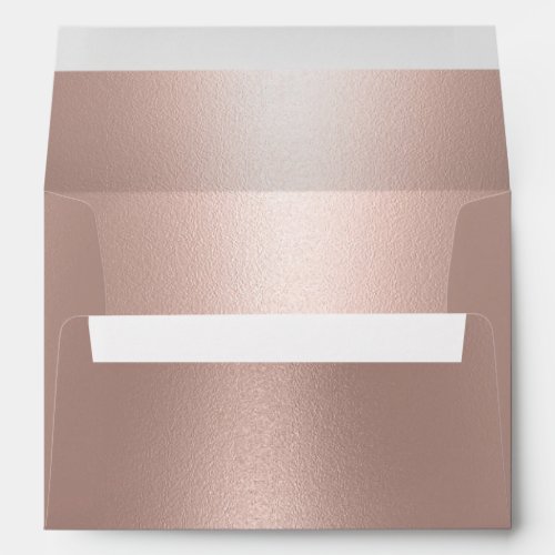 Modern Wedding Faux Rose Gold Foil 5X7 Envelope