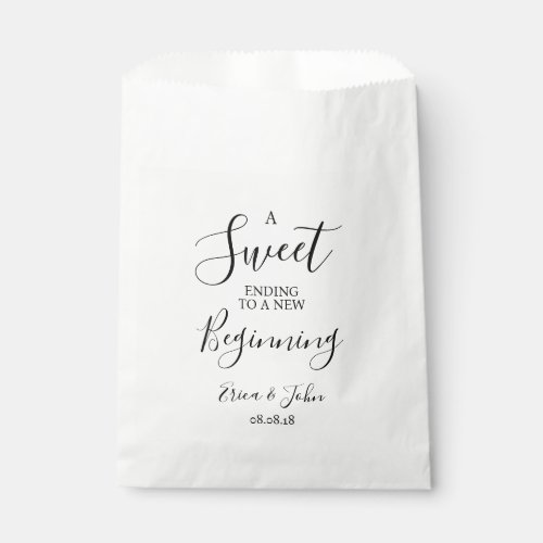 Modern Wedding Favor Bag Sweet Ending