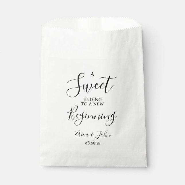 Modern Wedding Favor Bag Sweet Ending (Front)