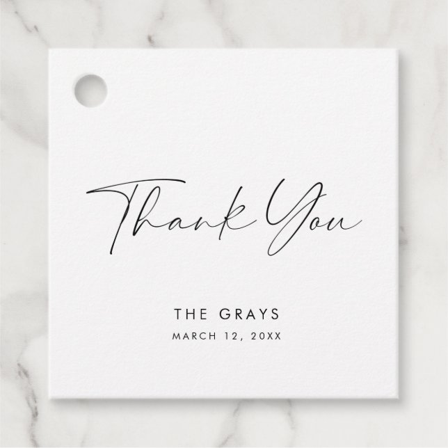 Modern Wedding Favor Tag (Front)