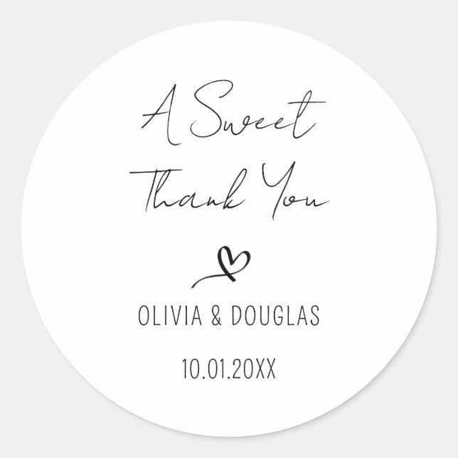 Modern Wedding Favors Anniversary Engagement Gift Classic Round Sticker (Front)