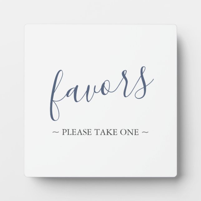 Modern Wedding Favors Sign Plaque (Front)