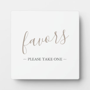 Modern Wedding Favors Sign Plaque