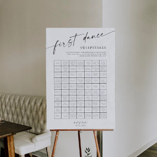 Modern Wedding First Dance Sweepstake Game Foam Board