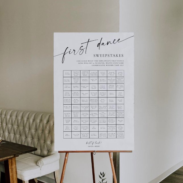 Modern Wedding First Dance Sweepstake Game Foam Board (Creator Uploaded)