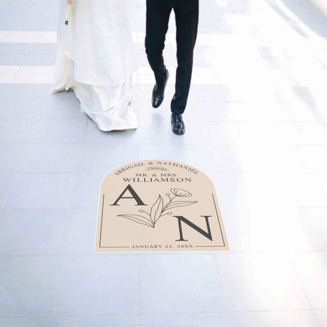 Modern Wedding Floral Floor Decals (Wedding)