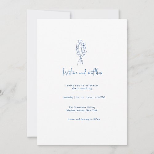Modern Wedding Floral Invitation