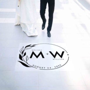 Modern Wedding Floral Laurel Floor Decals