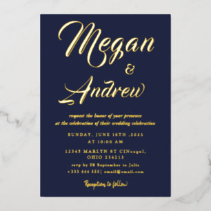 Modern Wedding Foil Invitation