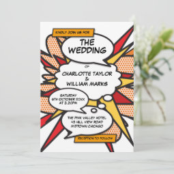 Modern Wedding Fun Stylish Comic Book Invitation | Zazzle