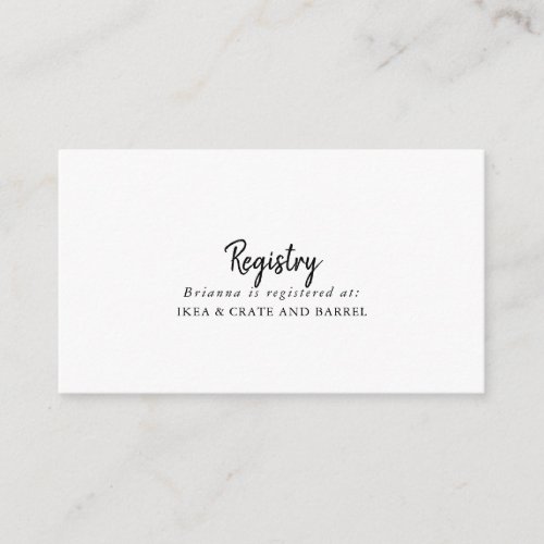 Modern Wedding Gift Registry Enclosure Card