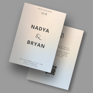 Modern Wedding Gold Silver Save the Date Invitation