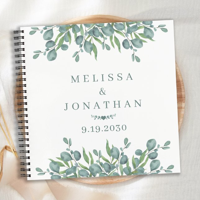 Modern Wedding Guest Book Eucalyptus Greenery (Creator Uploaded)