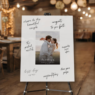 Modern Wedding Guest Book Message Signature Photo  Foam Board