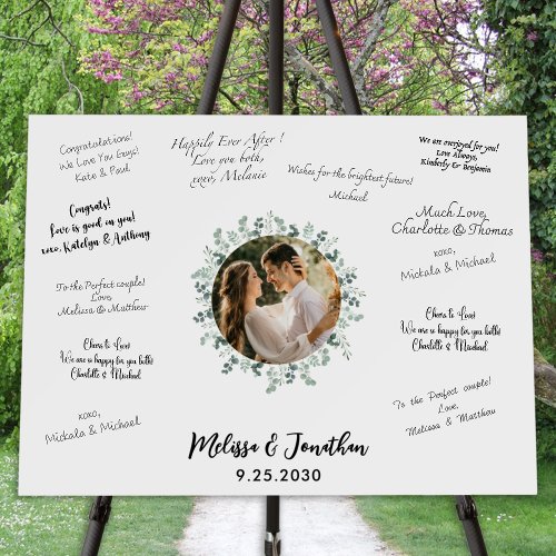 Modern Wedding GuestBook Personalized Photo  Foam Board