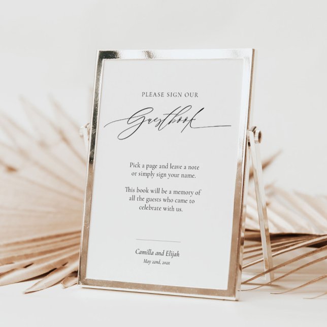 Modern Wedding Guestbook Sign with Calligraphy (Creator Uploaded)