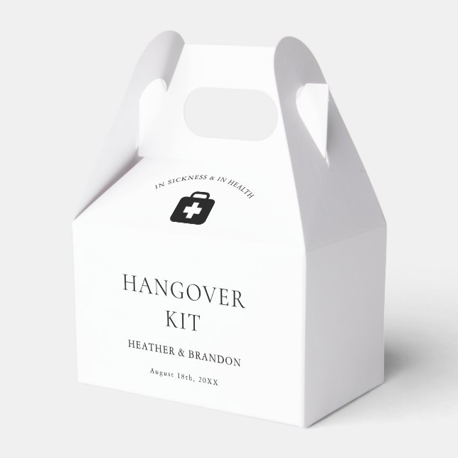 Modern Wedding Hangover Kit Favor Boxes (Front Side)