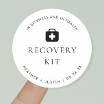 Modern Wedding Hangover Recovery Kit  Classic Round Sticker<br><div class="desc">Modern Wedding Hangover Recovery Kit Stickers | survival kit</div>