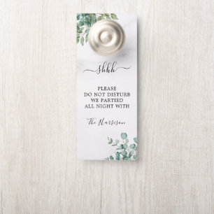 Modern Wedding Hotel Do Not Disturb Door Hanger