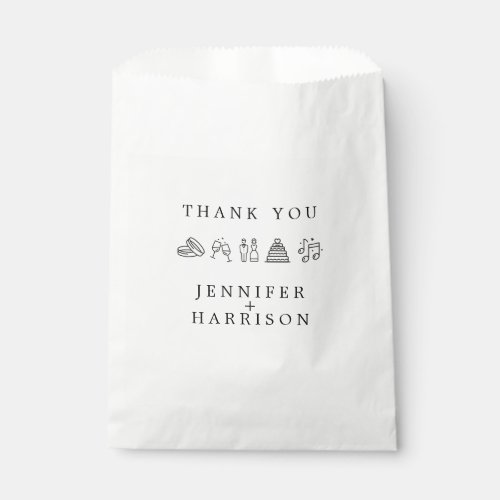 Modern Wedding Icons Thank You Favor Tags Favor Bag