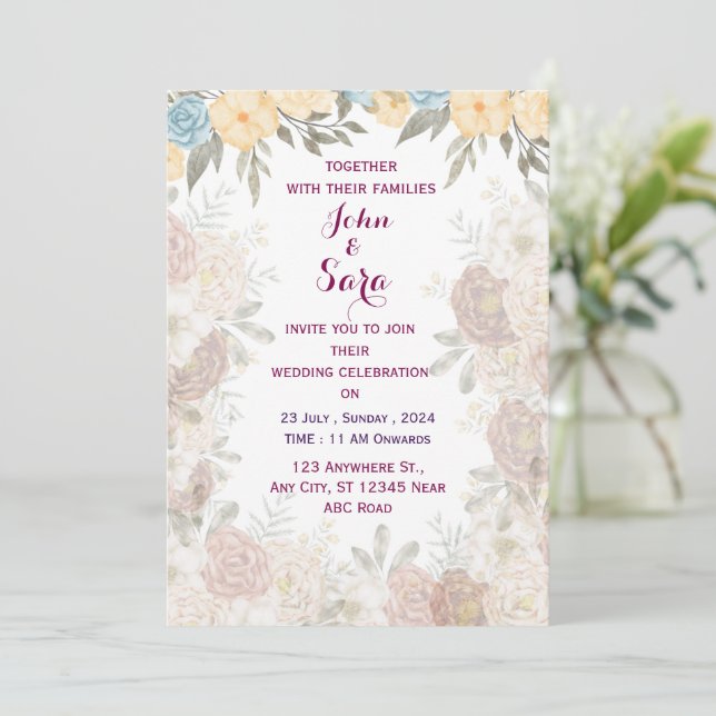 Modern Wedding Invitation (Standing Front)