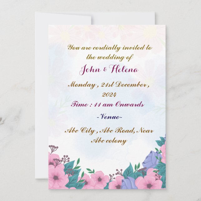 Modern Wedding Invitation  (Front)