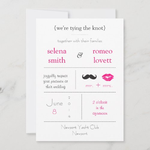 Modern Wedding Invitation 5" X 7" Invitation Card