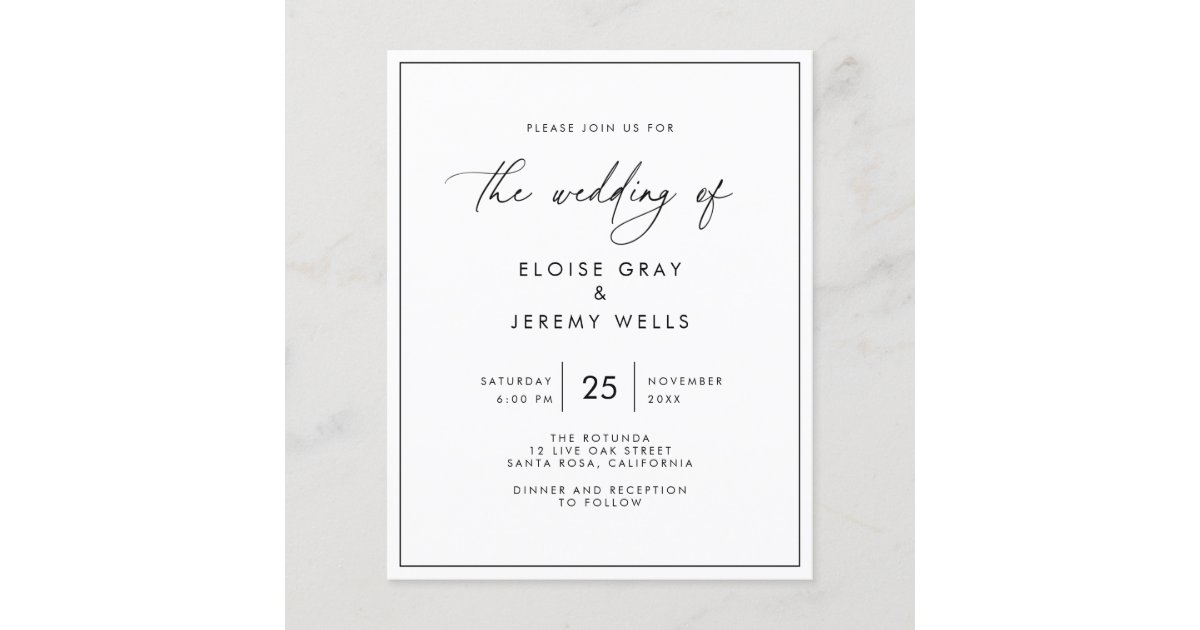 Modern Wedding Invitation | Zazzle