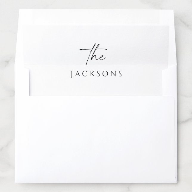 Modern Wedding Invitation Mailing Envelope Liner (In Envelope)