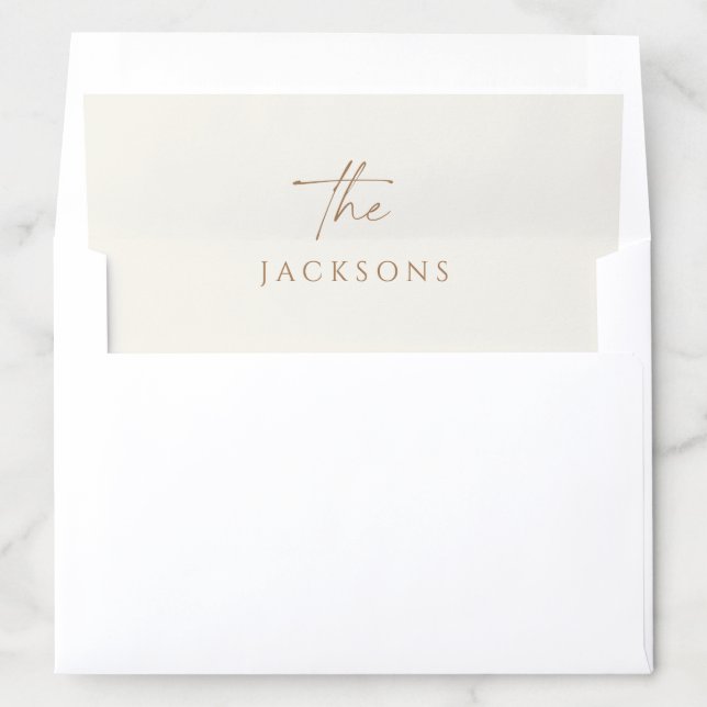 Modern Wedding Invitation Mailing Envelope Liner (In Envelope)
