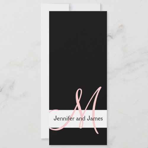Modern Wedding Invitation Monogram | Black Pink