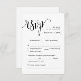 Wedding Invitation RSVP Respond, Meal Options Card