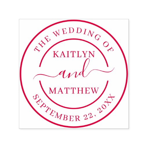 Modern Wedding Invitation Seal Custom Self Inking Stamp Zazzle