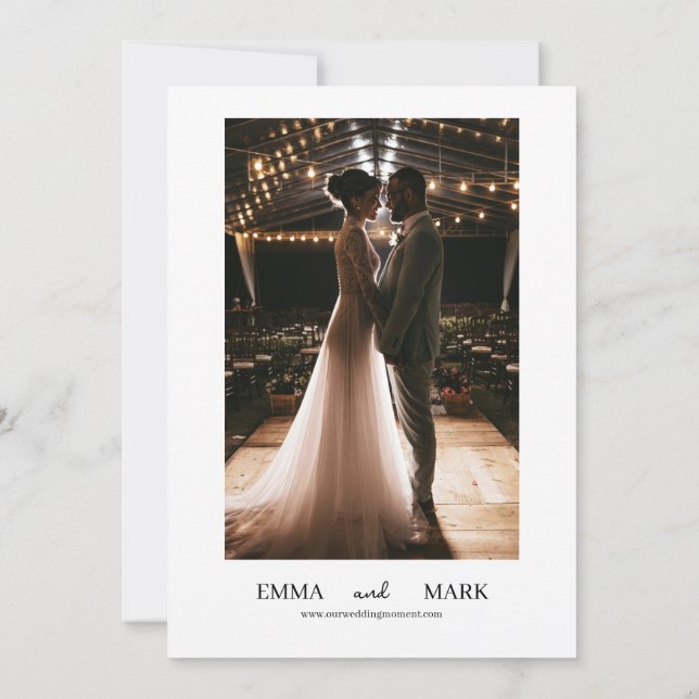 Modern Wedding Invitation Template with Photo (Back)