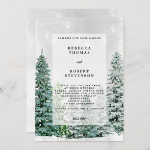 modern wedding invitation winter christmas