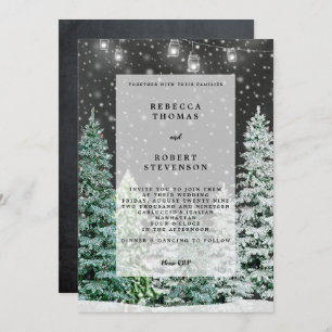 modern wedding invitation winter christmas snow