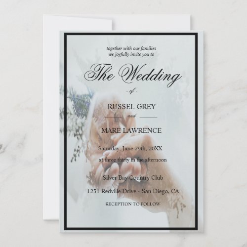 modern wedding invitation with elegant text
