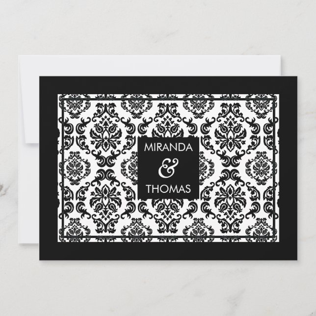 MODERN WEDDING INVITATIONS :: damask colors 10 (Front)