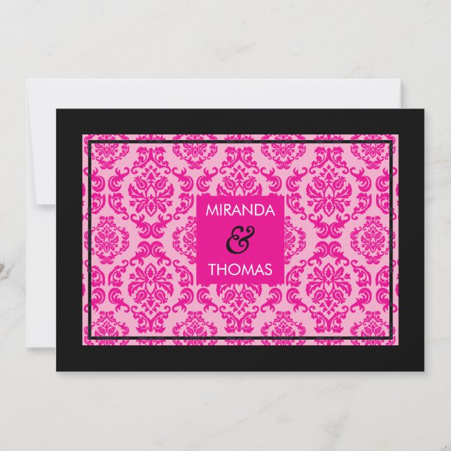 MODERN WEDDING INVITATIONS :: damask colors 2 (Front)