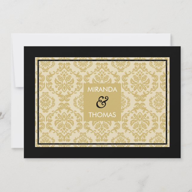 MODERN WEDDING INVITATIONS :: damask colors 3 (Front)