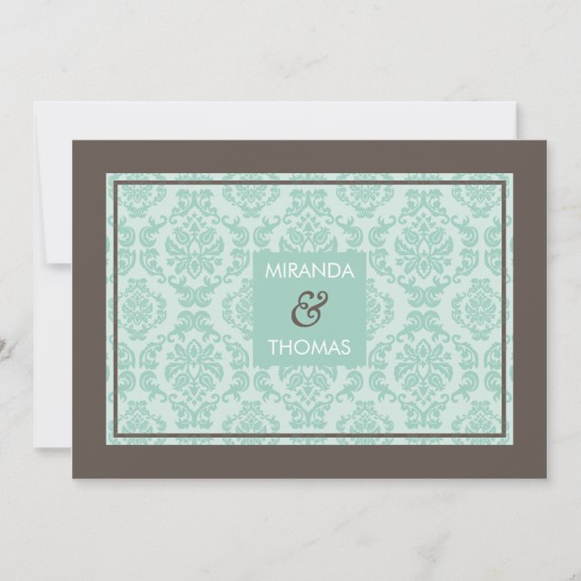MODERN WEDDING INVITATIONS :: damask colors 5 (Front)