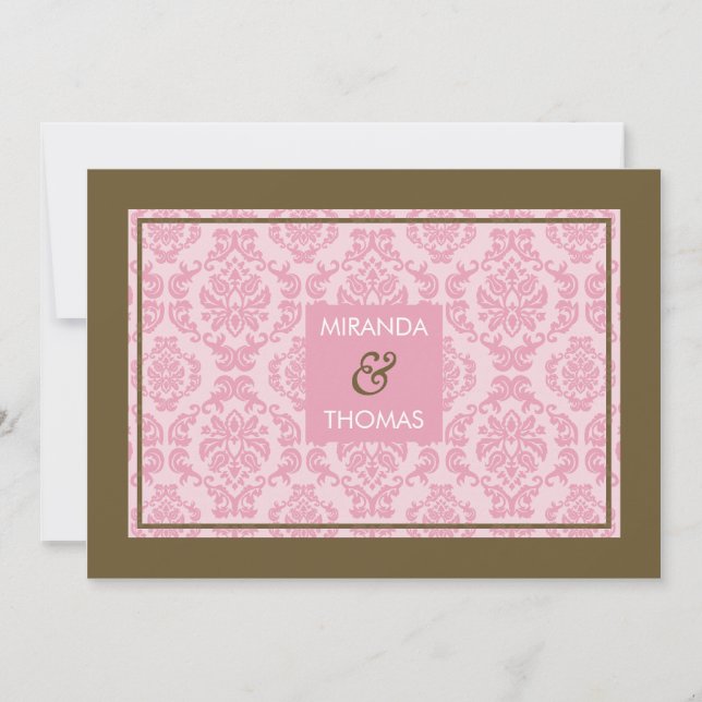 MODERN WEDDING INVITATIONS :: damask colors 9 (Front)