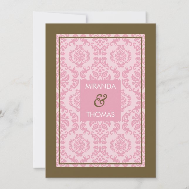 MODERN WEDDING INVITATIONS :: damask colors 9P (Front)