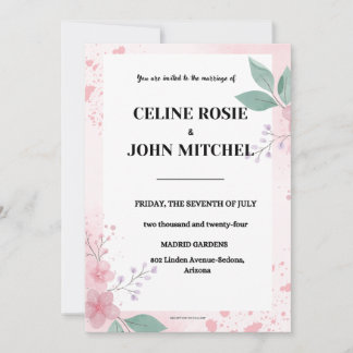 Modern Wedding Invitations,Minimalist Wedding Invitation