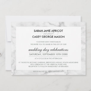 MODERN WEDDING INVITE modern mod spot black marble