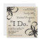 Modern Wedding Invite - Tan & Black I Do & Flowers