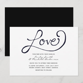 Modern Wedding Invites - Simple black white